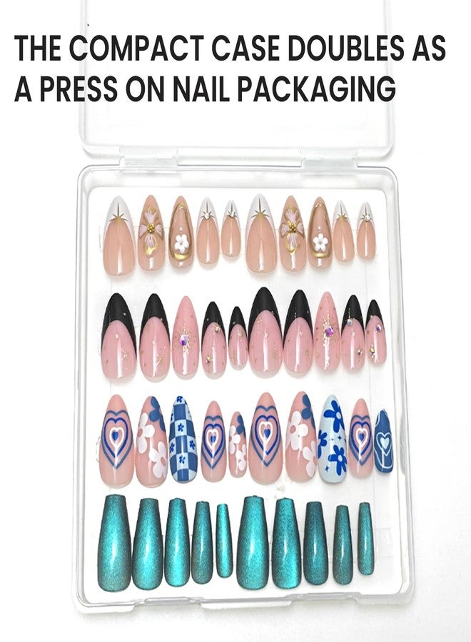 ESUOHYM Nail Stand For Press On Acrylic Strong Magnetic Nail Holder Kit For Painting Nails Tip Arts Display With 200PCS Double-Sided Tape And 1 Heart Shaped Acrylic Magnetic Presson Stand (Aurora And White, Medium) - Image 5